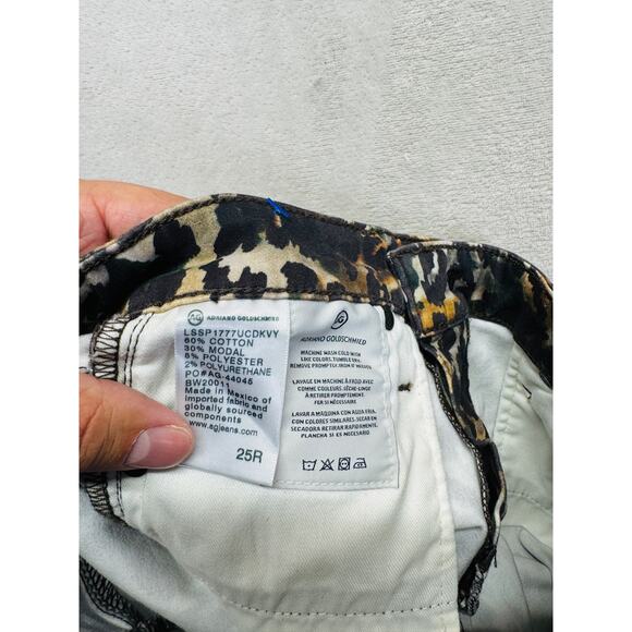 Adriano Goldschmied Pants Womens 25R Leopard Print Farrah Skinny Ankle Mid Rise - Picture 4 of 14